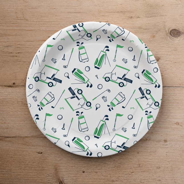 Golf Pattern Paper Plates (Creator Uploaded)