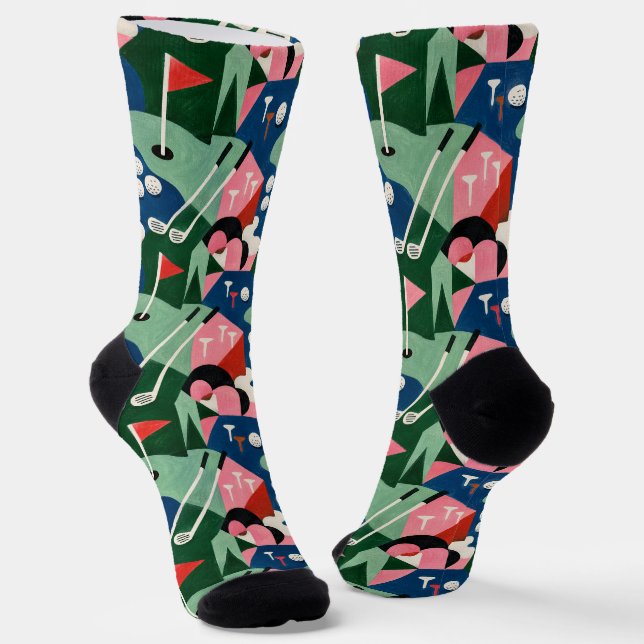 Golf pattern socks | Repeating golf design (Angled)