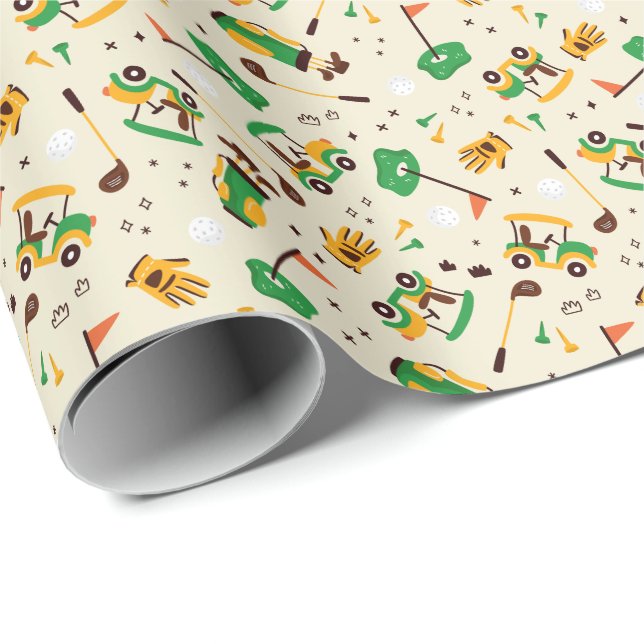 Golf Pattern Wrapping Paper (Roll Corner)