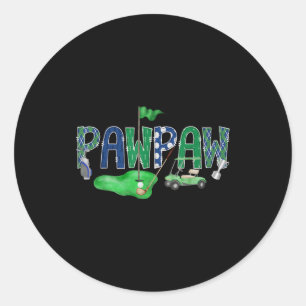 Golf pawpaw hole in one golf 1st birthday boy part classic round sticker
