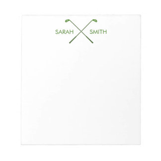 Golf Personalised Custom Name Green Notepad