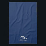Golf Personalised Name Navy Blue Tea Towel<br><div class="desc">Personalised name in classic font on a navy blue kitchen towel with a ring clip and unique golf ball and golf club logo graphic design is a great golf gift or keepsake for a golfer,  caddy,  or golf club membership award.</div>
