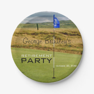 Golf Personalised Retirement Party Paper Plate