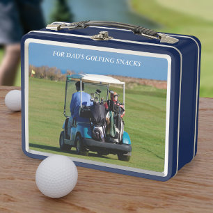 Golf Photo Caddy Snacks Golfer's  Metal Lunch Box