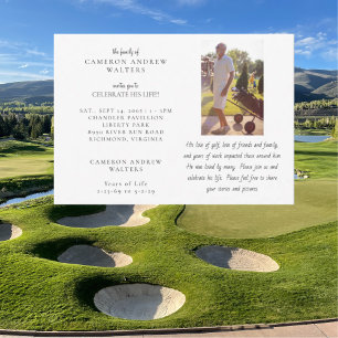 Golf Photo Celebration of LIfe Invitation