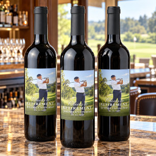Golf Photo Cheers to Retirement Wine Label