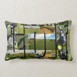 Golf Photo Collage And Logo, Lumbar Cushion
