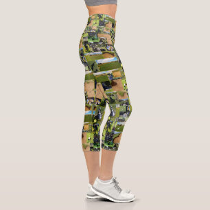 Golf Photo Collage Capri Leggings,
