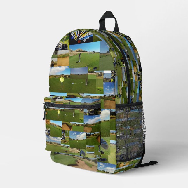 Golf Photo Collage, Full Print Backpack (Back Corner Right)