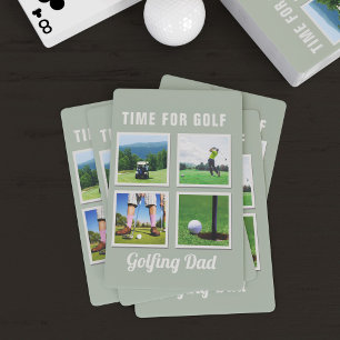 Golf Photo Collage Golfing Dad Jumbo Poker Cards