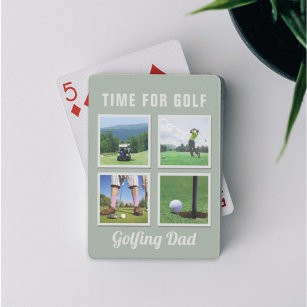 Golf Photo Collage Golfing Dad Playing Cards
