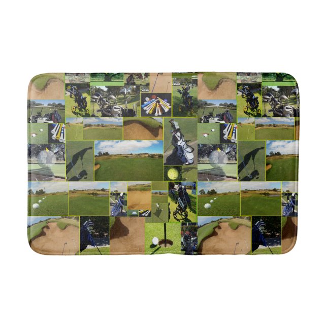 Golf Photo Collage, Memory Foam Bath Mat (Front)