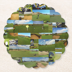 Golf Photo Collage, Paper Party Coasters