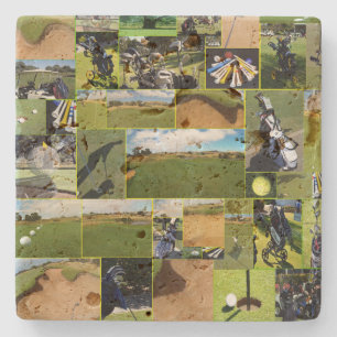 Golf Photo Collage, Stone Coaster