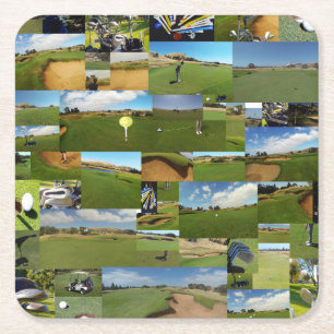 Golf, Photo Collarge, Paper Coaster