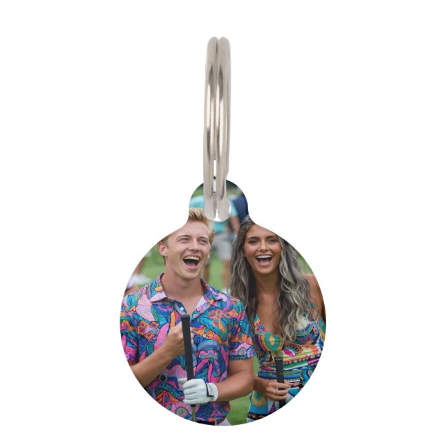 Golf Photo Customise Personalise Pet Tag (Front)