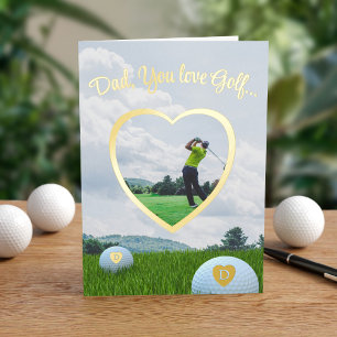 Golf Photo Foil Heart Frame Father's Day Card