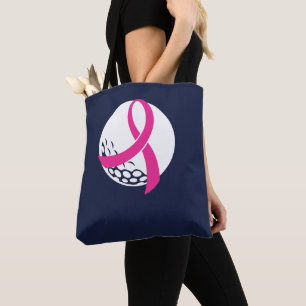 Golf Pink Ribbon Breast Cancer Awareness Tote Bag