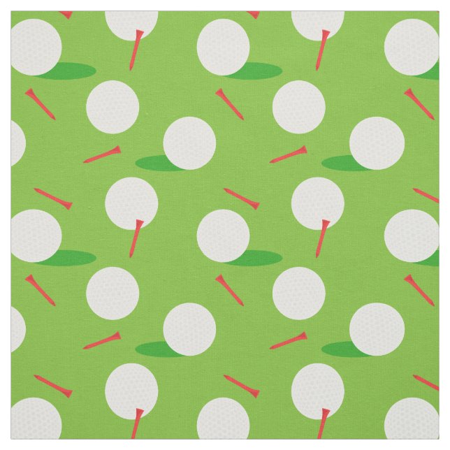 Golf Player Balls, Tees and Holes Fun Fabric (Swatch)