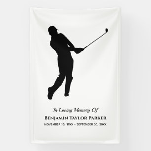 Golf Player Bereavement Sympathy Funeral Memorial Banner