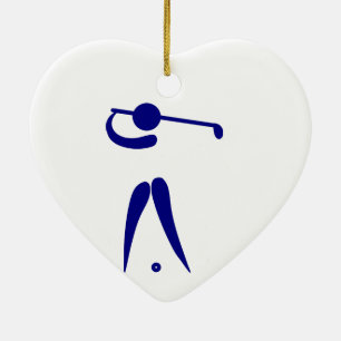 Golf Player Blue White Sports, add text and colour Ceramic Ornament