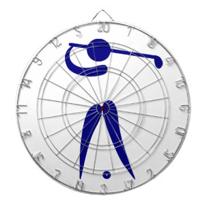 Golf Player Blue White Sports, add text and colour Dartboard
