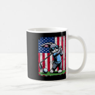 Golf Player Bunny Easter Egg Golfers American Flag Coffee Mug