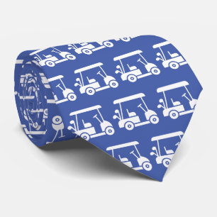 Golf Player Cart Blue Tie