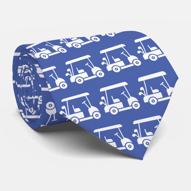 Golf Player Cart Blue Tie (Rolled)