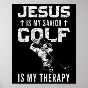 Golf Player Christian Sports Lover Gift Idea Jesus Poster