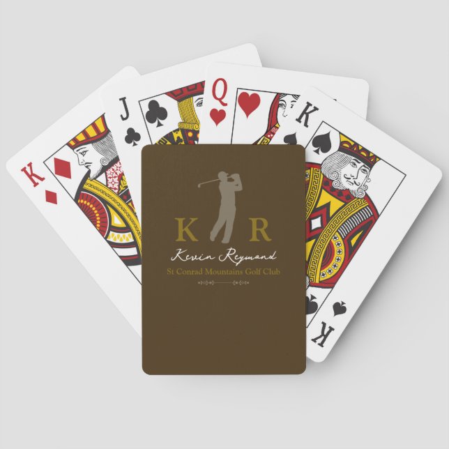 Golf Player Classic Golfer brown Playing Cards (Back)