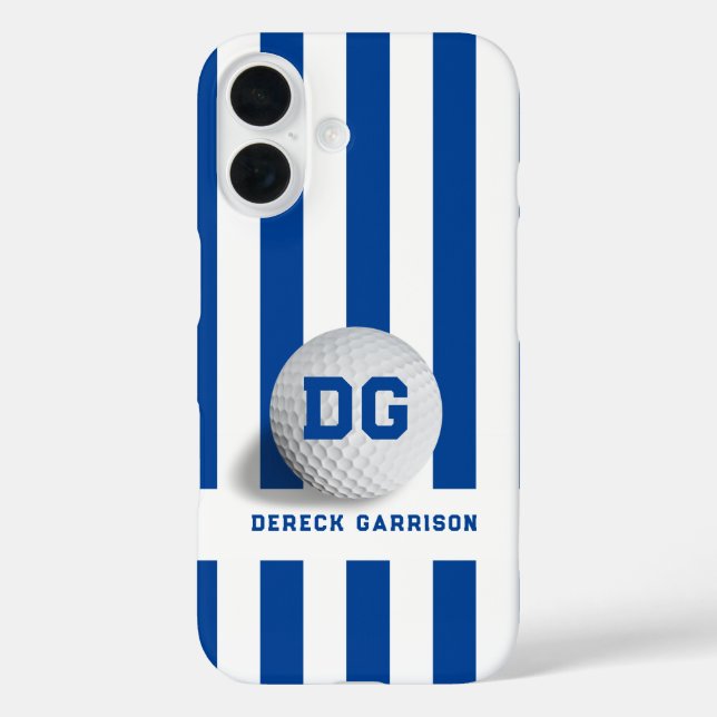 Golf Player | Deep Blue Initials Case-Mate iPhone Case (Back)