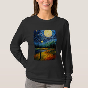 Golf Player Golfer Golfing Starry Night Painting T-Shirt