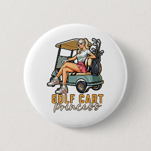 Golf Player Golfing Golfer Girl Humour Golf Cart P 6 Cm Round Badge