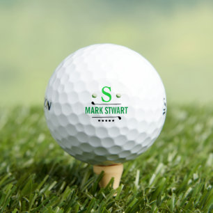 Golf-Player Green Monogram Golf Balls