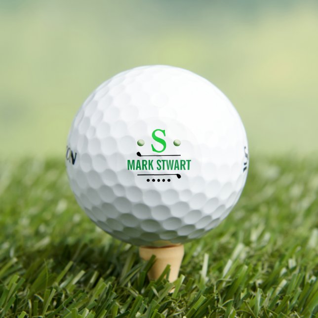 Golf-Player Green Monogram  Golf Balls (Insitu Tee)
