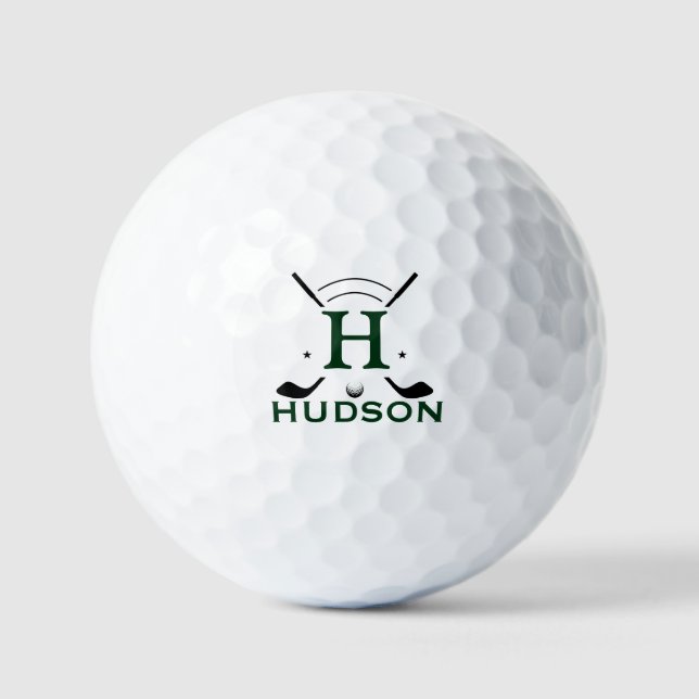 Golf Player Initial Name Custom Monogram Golf Balls (Front)