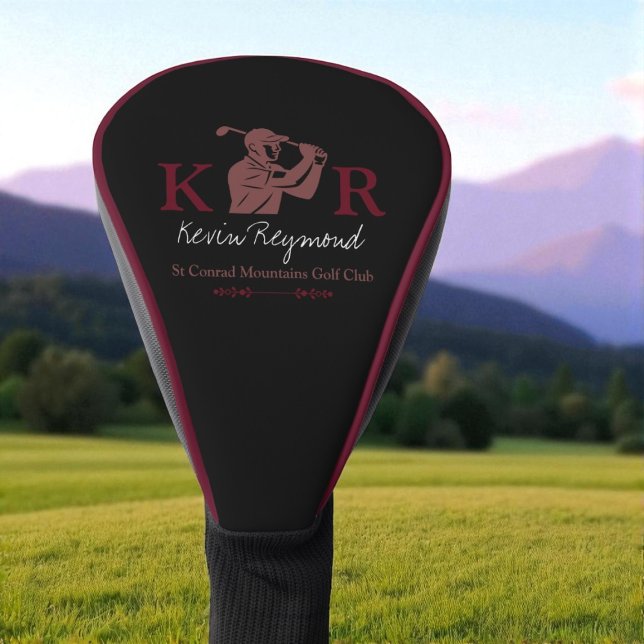 Golf Player Initials Script Name Head Cover (Creator Uploaded)