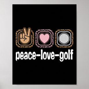 Golf Player Leopard Print Women Girls Kids Peace L