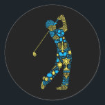 Golf Player Menorah Dreidel Jewish Hanukkah Womens Classic Round Sticker<br><div class="desc">Golf Player Menorah Dreidel Jewish Hanukkah Womens Mens Kids</div>