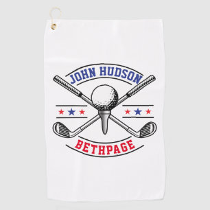 Golf Player Monogram Template Golf Towel