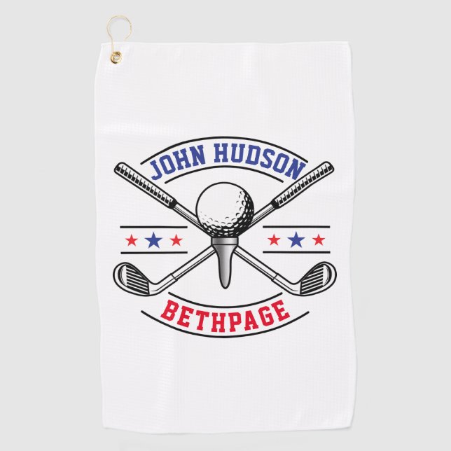 Golf Player Monogram Template Golf Towel (Front)