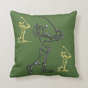 Golf Player outline design ~ editable background Cushion