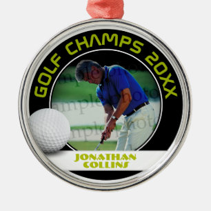 Golf Player Photo Golf Champs 20XX Metal Ornament