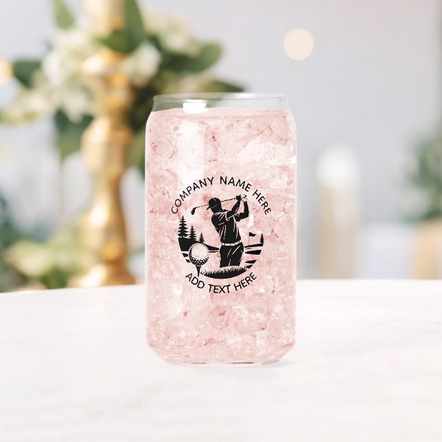 Golf Player Pine Trees Add Name  Can Glass (Insitu (Wedding))