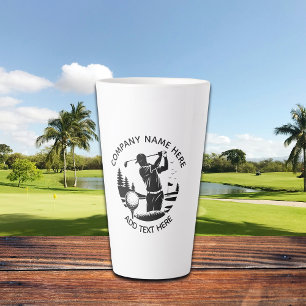 Golf Player Pine Trees Add Name Latte Mug