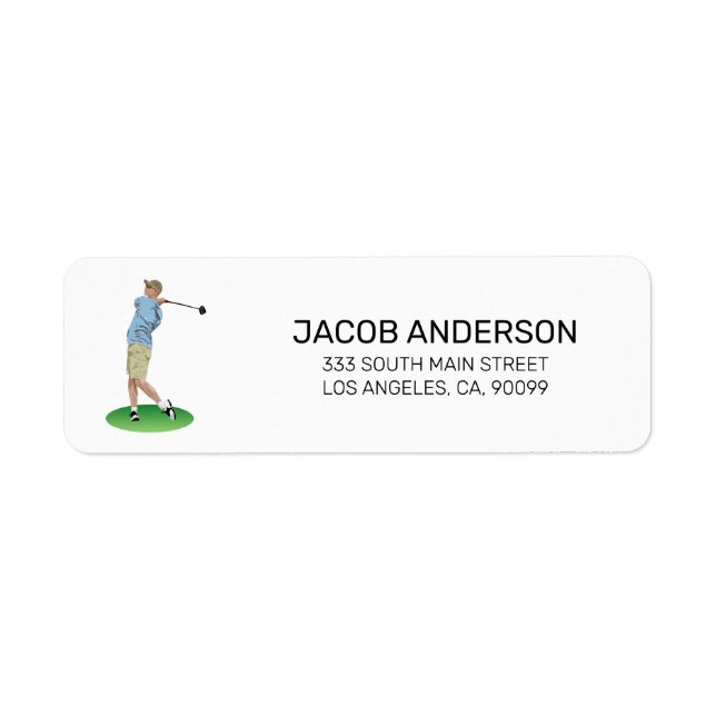 Golf Player Return Address Label (Front)