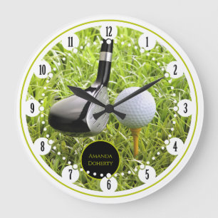 Golf Player Sports Gifts Large Clock