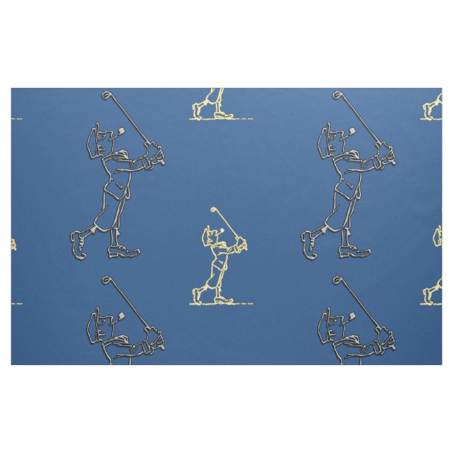 Golf players outline design ~ editable background fabric (Fat Quarter)