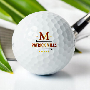 Golf Player's Simple Elegant Modern Monogram Balls